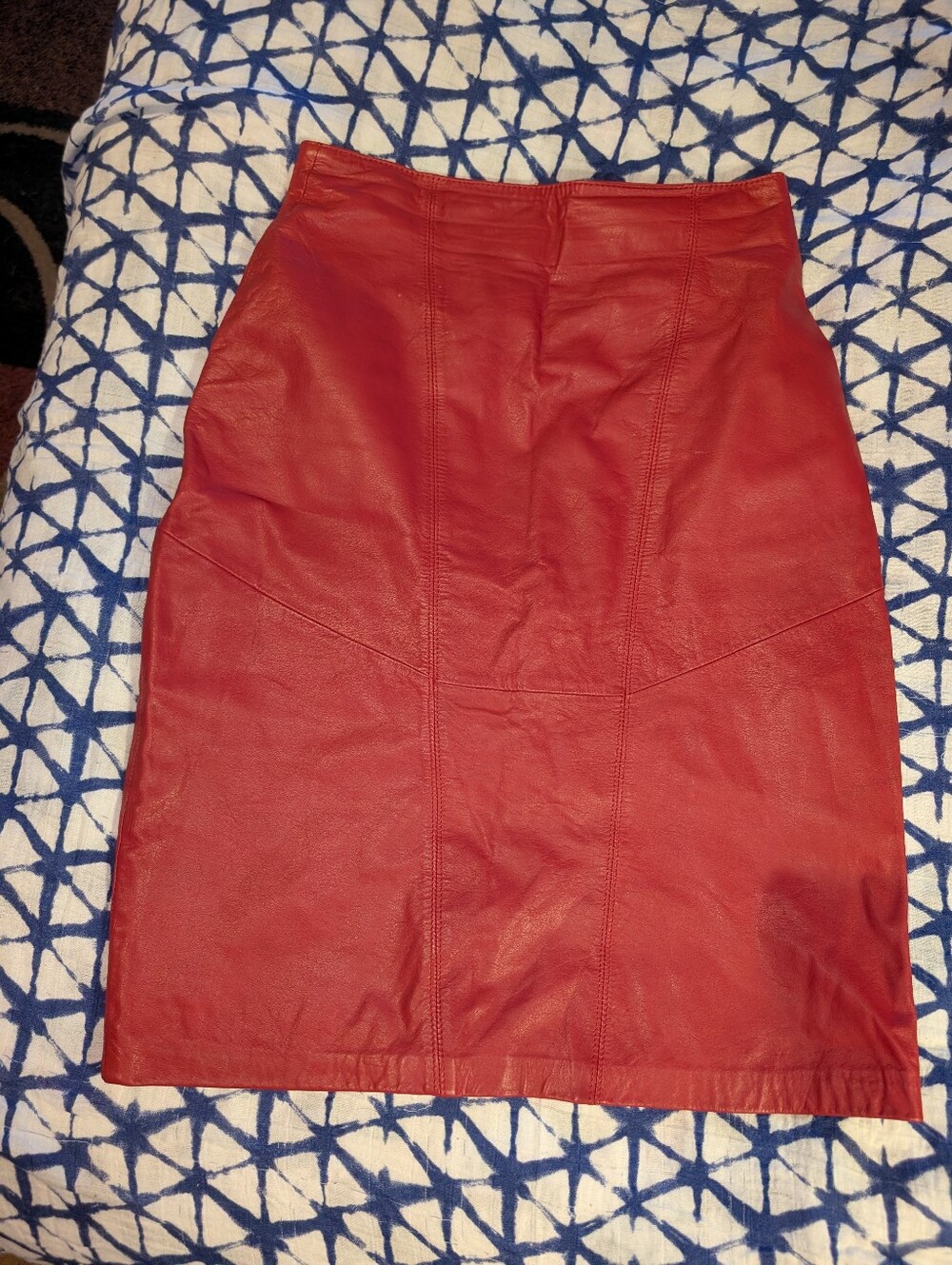 Wilson’s Red Leather Pencil Skirt 80s 90s Vintage Rocker Punk Sz 10
